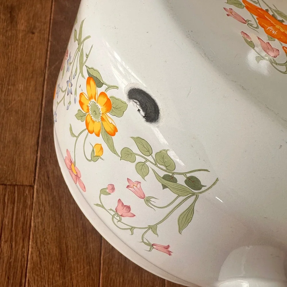 Vintage 70s Enamel Saucepan Unisex 8